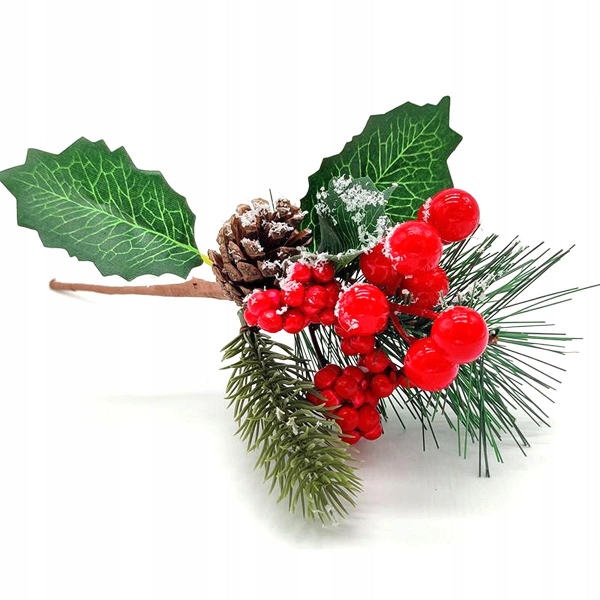 Gałązka Świąteczna Głóg Stroik Dekoracja Ozdoba Jagódki Czerwone Szyszka