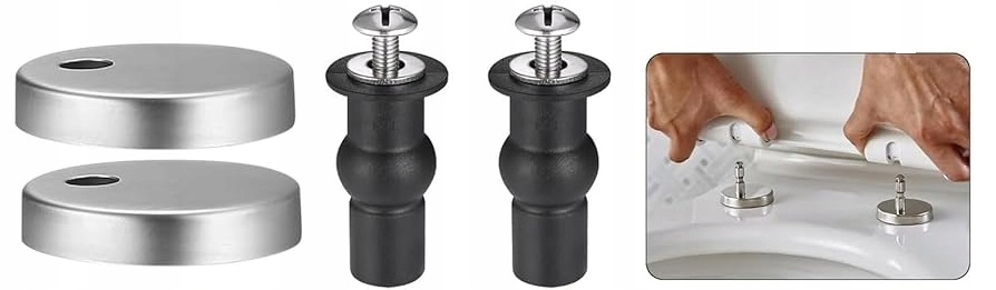 Wymienne Zawiasy Do Deski Sedesowej Wc Nakrętki Mocujące 45mm Para