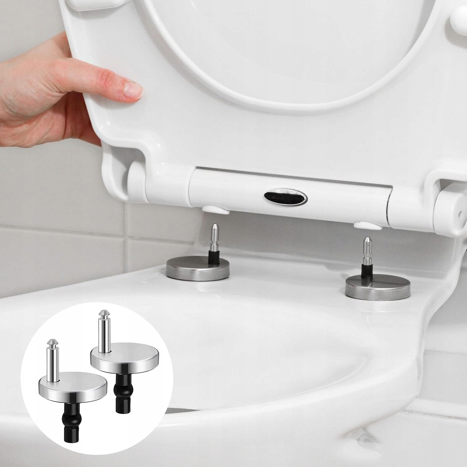 Wymienne Zawiasy Do Deski Sedesowej Wc Nakrętki Mocujące 45mm Para