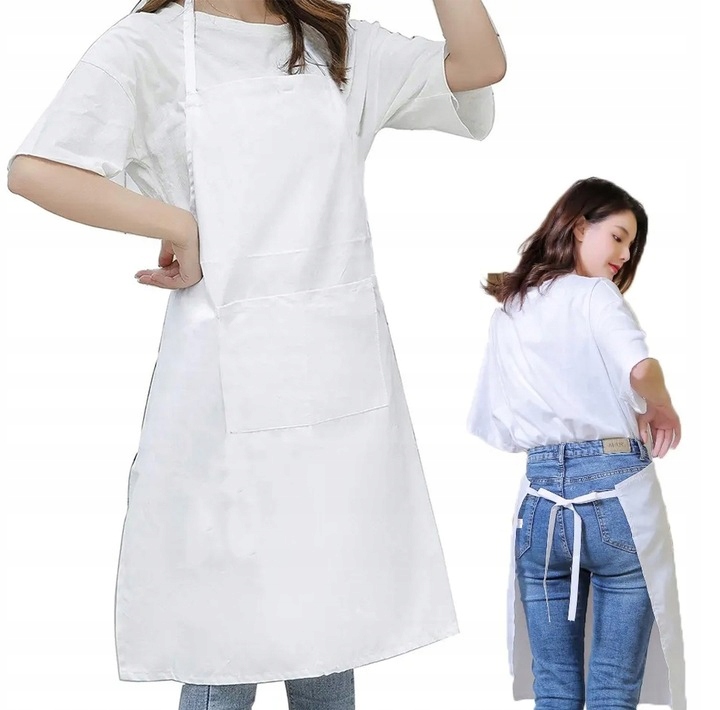 Wodoodporny Fartuch Kuchenny Ochronny Fartuszek Gastronomiczny Biały