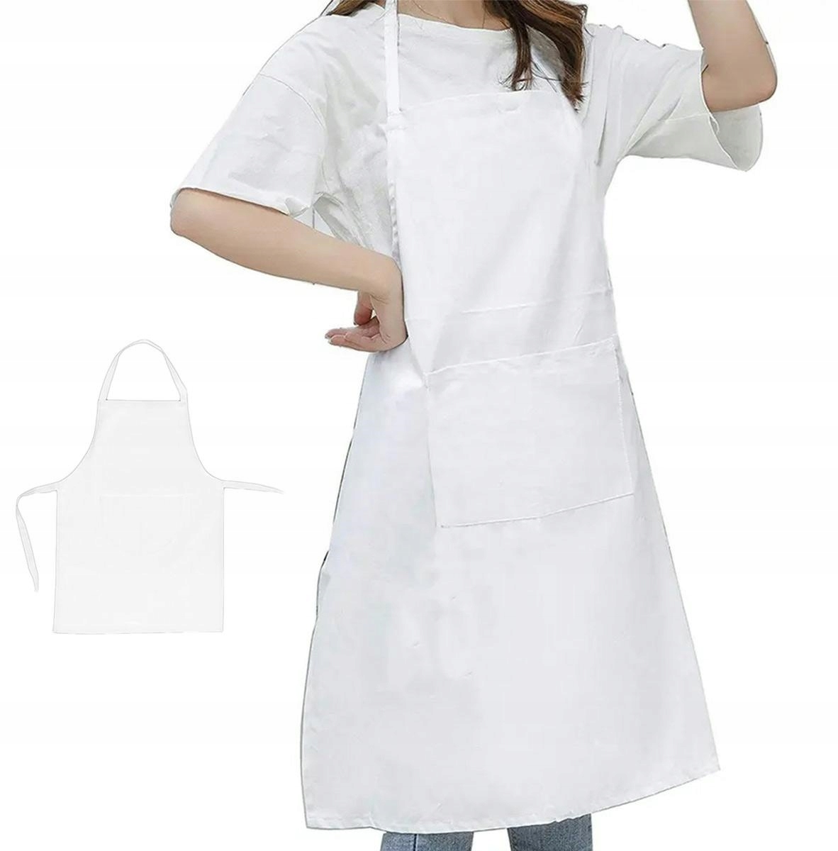 Wodoodporny Fartuch Kuchenny Ochronny Fartuszek Gastronomiczny Biały