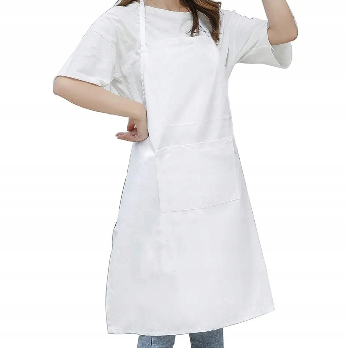 Wodoodporny Fartuch Kuchenny Ochronny Fartuszek Gastronomiczny Biały