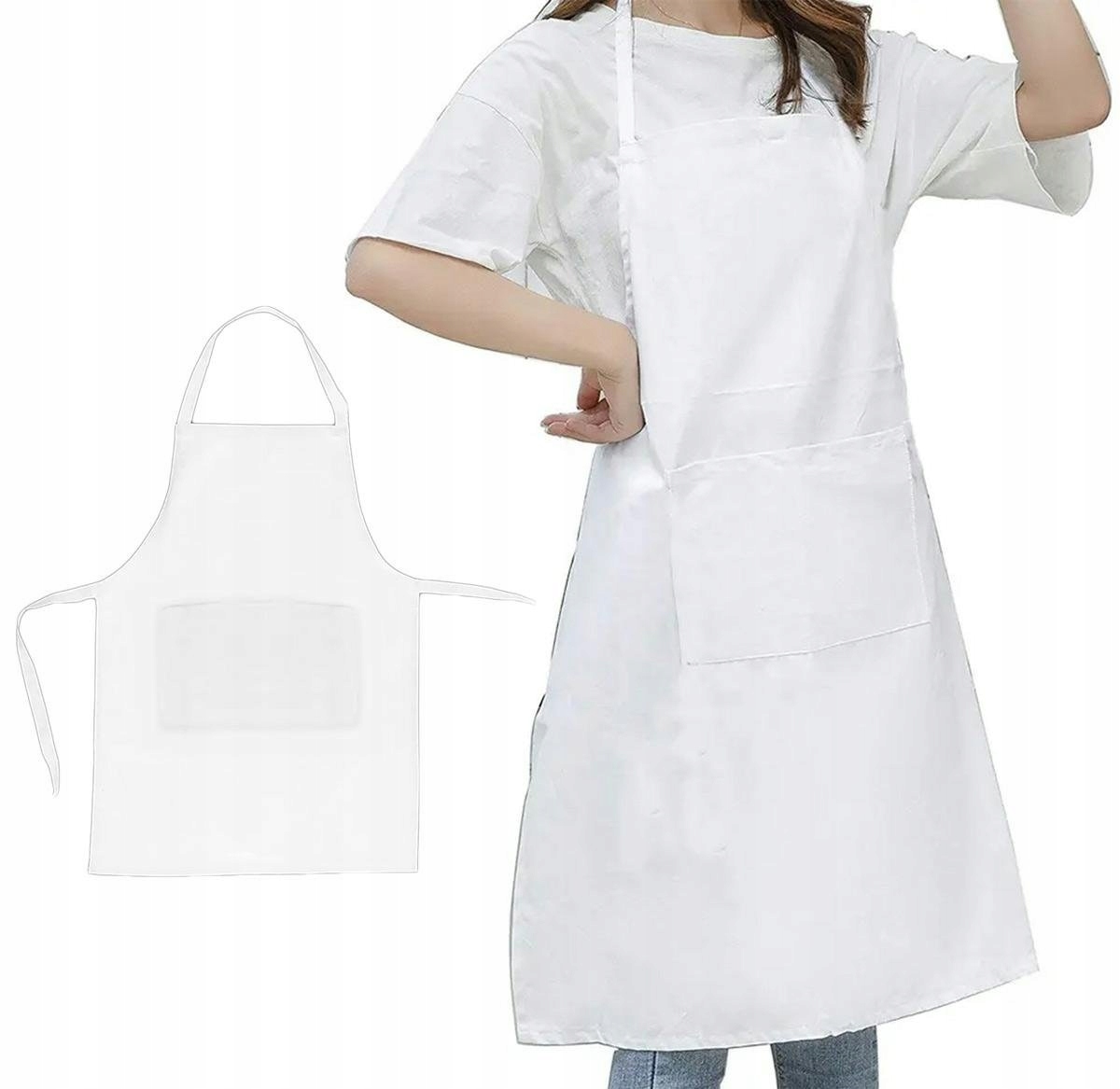 Wodoodporny Fartuch Kuchenny Ochronny Fartuszek Gastronomiczny Biały