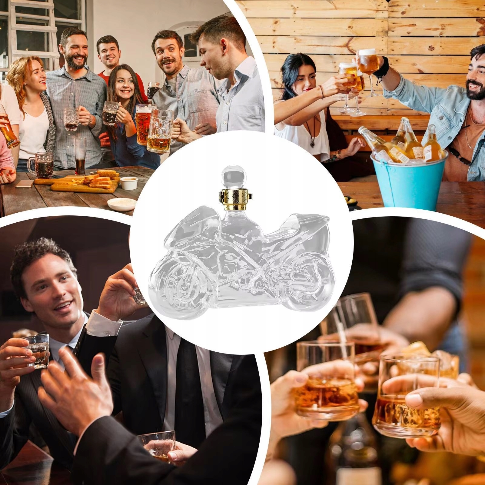 Karafka Do Whisky Wódki Wina W Kształcie Motocykla 500ml Na Prezent Motor