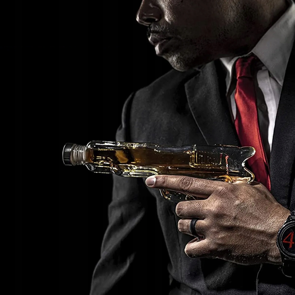 Zestaw Karafka Do Whisky Wódki Na Alkohol Pistolet + 2 Kieliszki Prezent