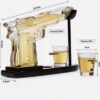 Zestaw Karafka Do Whisky Wódki Na Alkohol Pistolet + 2 Kieliszki Prezent