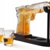 Zestaw Karafka Do Whisky Wódki Na Alkohol Pistolet + 2 Kieliszki Prezent