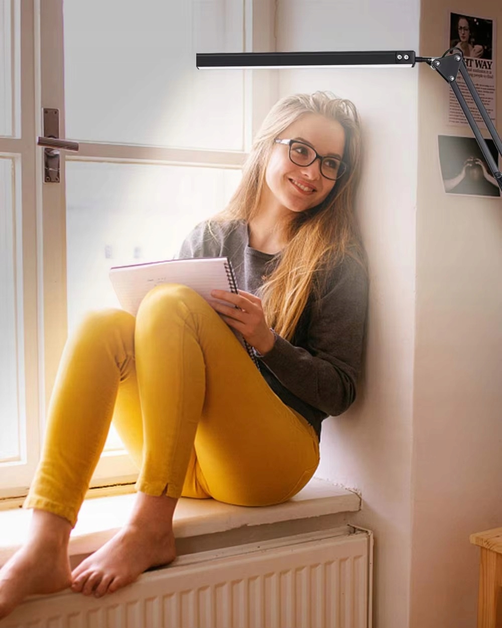 Lampka Biurkowa Led Na Biurko Szkolna Lampa Kreślarska Podstawka Uchwyt 2w1