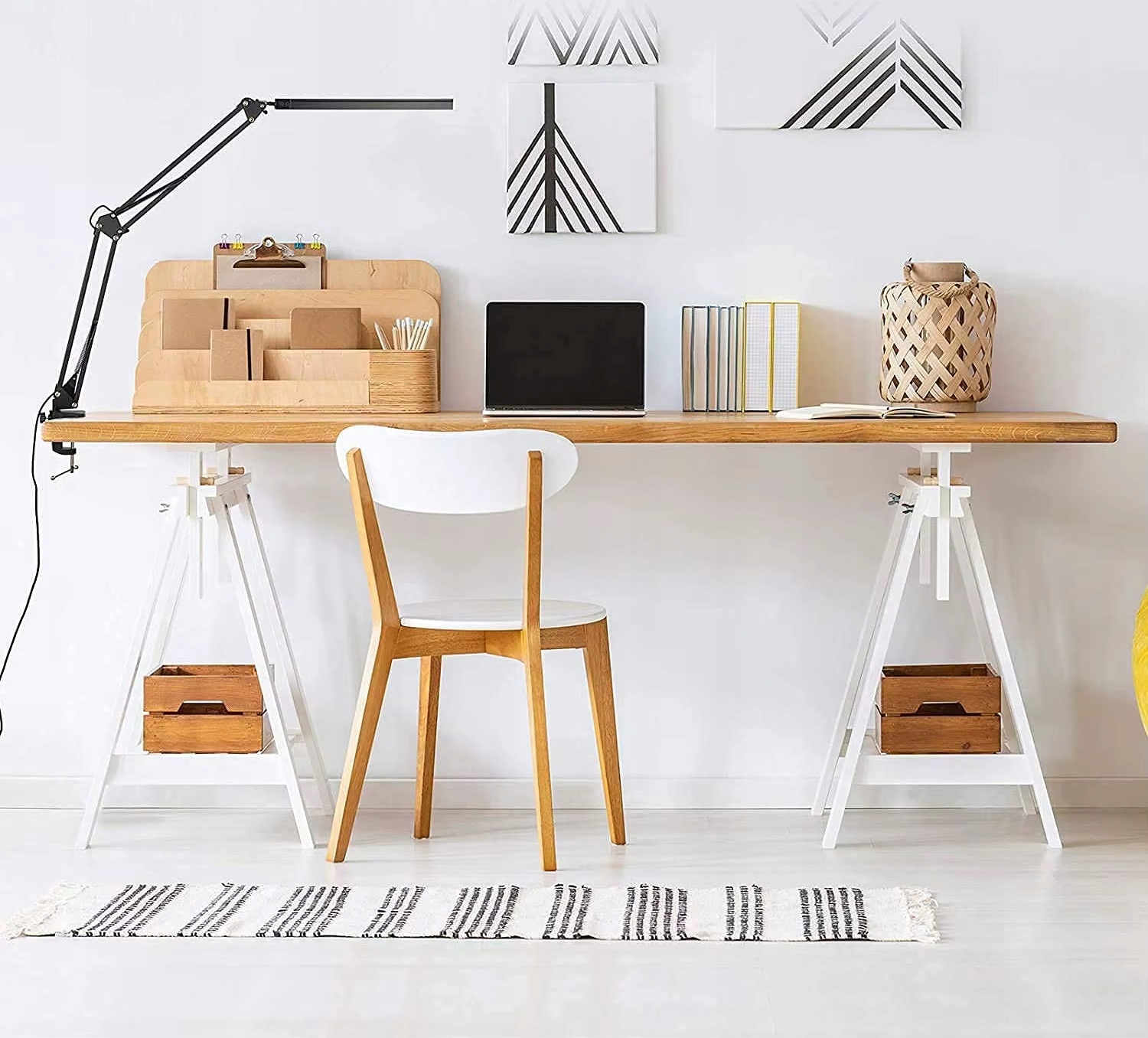 Lampka Biurkowa Led Na Biurko Szkolna Lampa Kreślarska Podstawka Uchwyt 2w1