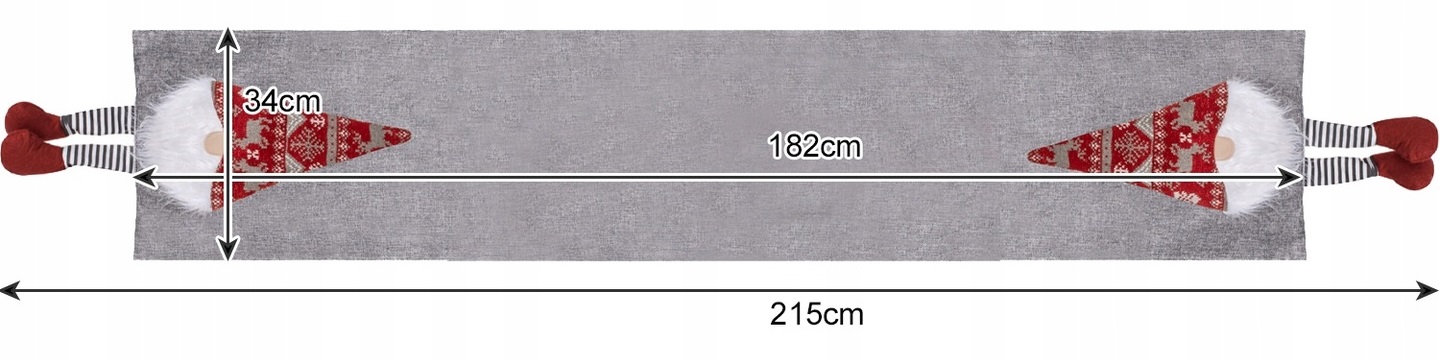 Świąteczny Obrus Bieżnik Na Stół Ozdobny Bożonarodzeniowy Narzuta Skrzaty