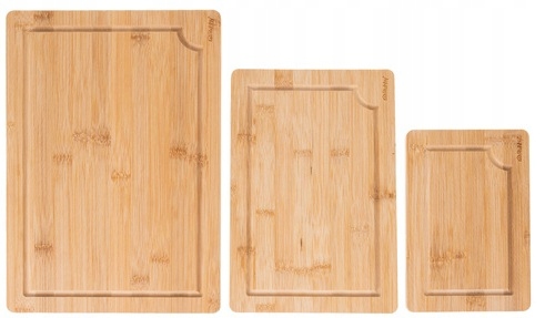 Deska Do Krojenia Ruhhy Bambusowe Zestaw 3 szt Ze Stojakiem Wielofunkcyjna