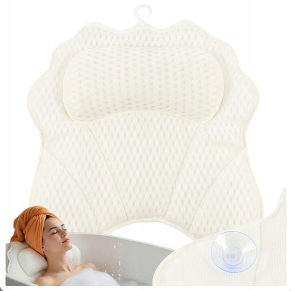 Poduszka Relaksacyjna Do Kąpieli Zagłówek Do Wanny Przyssawki Komfort Relax