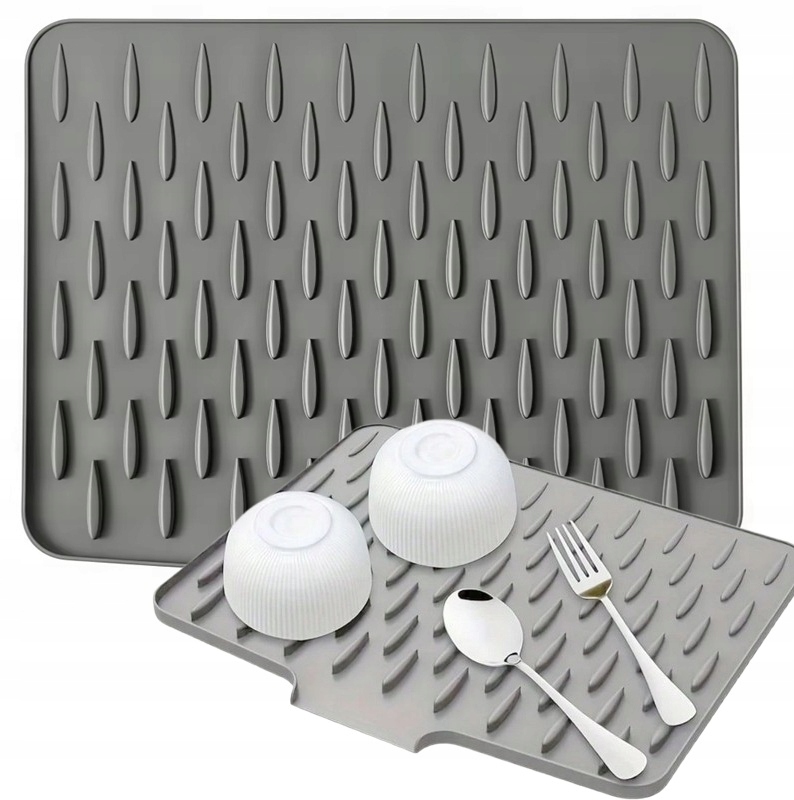 Ociekacz Mata Ociekowa Silikonowa Do Zlewu Organizer Kuchenny Szara