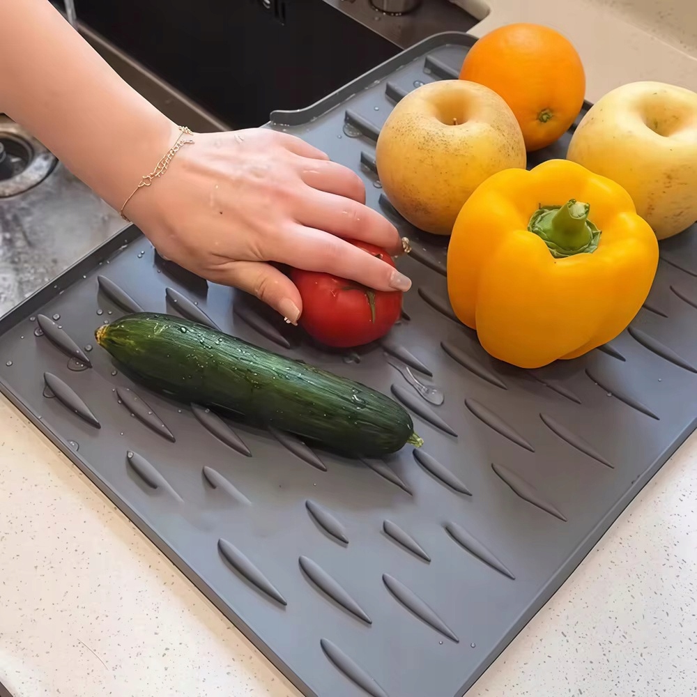 Ociekacz Mata Ociekowa Silikonowa Do Zlewu Organizer Kuchenny Szara