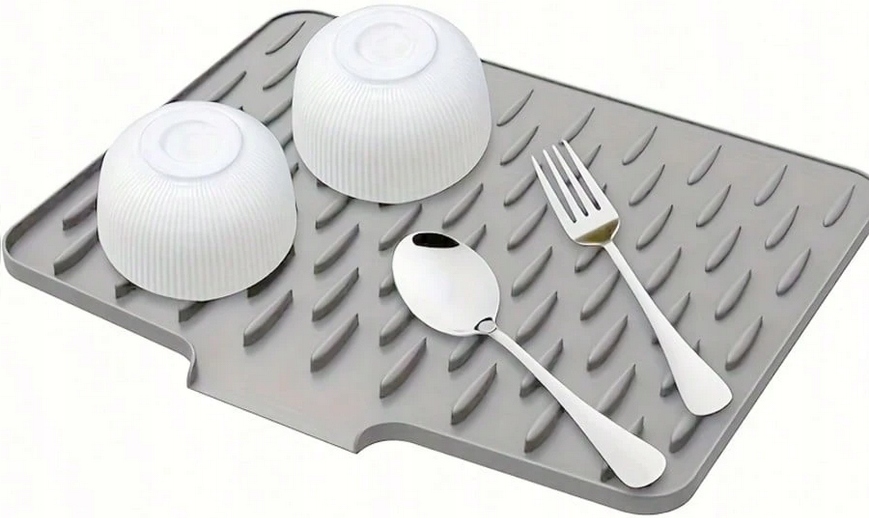 Ociekacz Mata Ociekowa Silikonowa Do Zlewu Organizer Kuchenny Szara