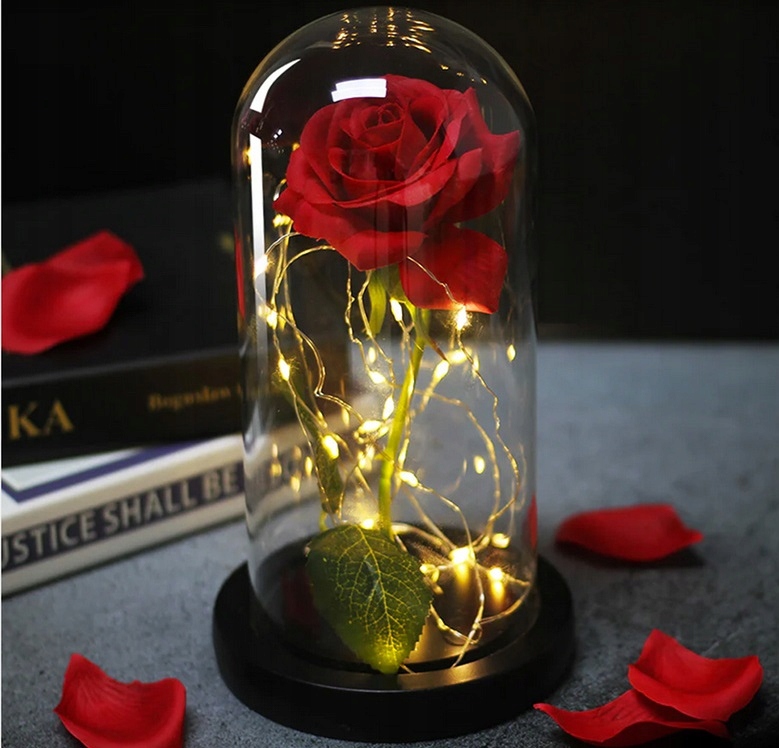 Wieczna Róża W Szkle Led Świecąca Pomysł Na Prezent Walentynki Dzień Kobiet