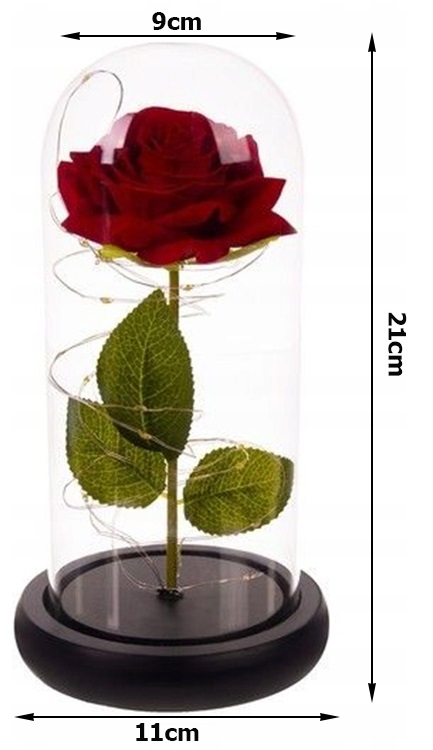 Wieczna Róża W Szkle Led Świecąca Pomysł Na Prezent Walentynki Dzień Kobiet