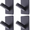 4 X Wieszaki Samoprzylepne Haczyki Uchwyty Łazienkowe Metalowe Czarne 4szt