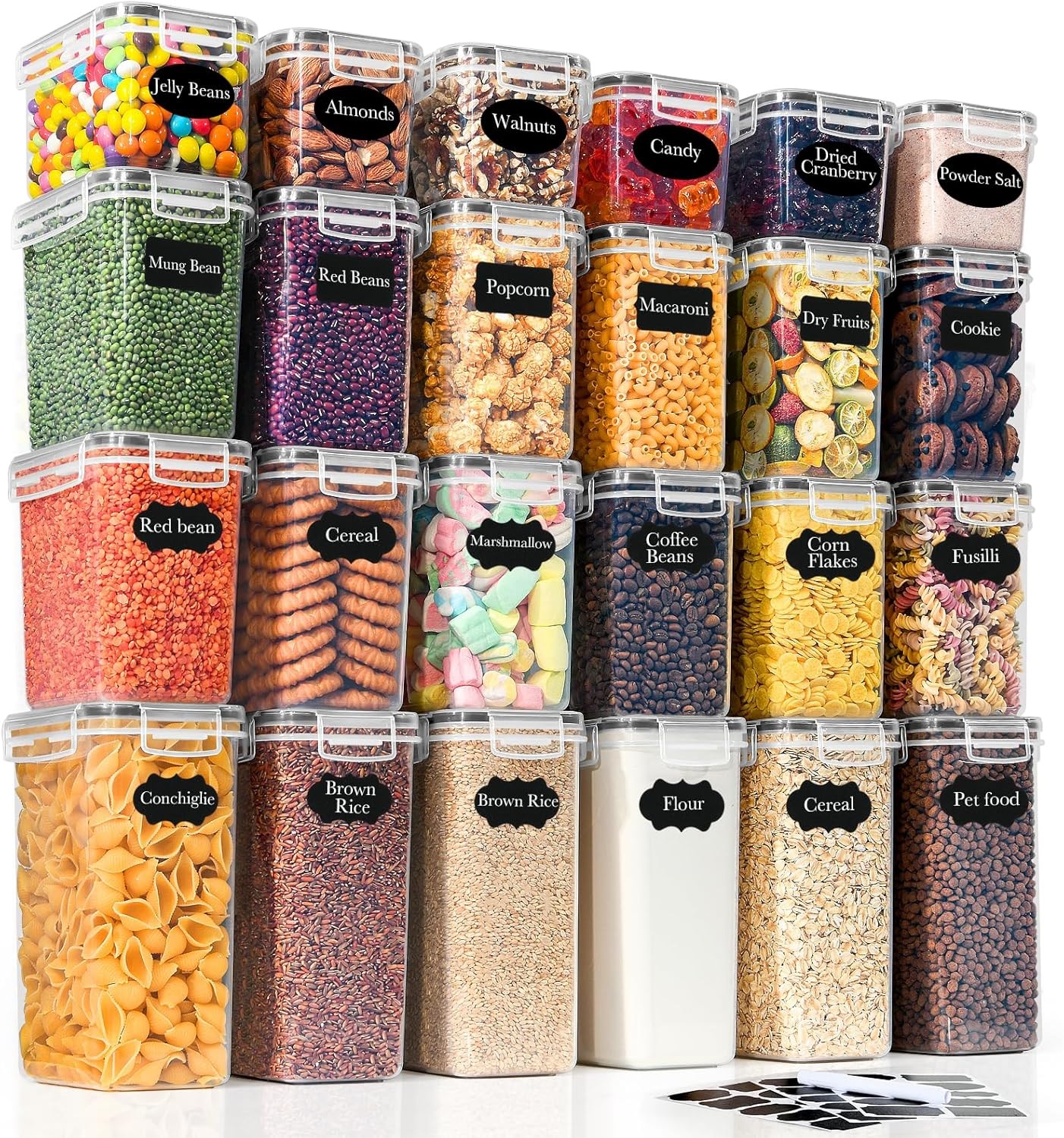 24x Pojemniki Na Żywność Organizer Zestaw Pojemnik 2,8l 2l 1,4l 0,8l Gratis