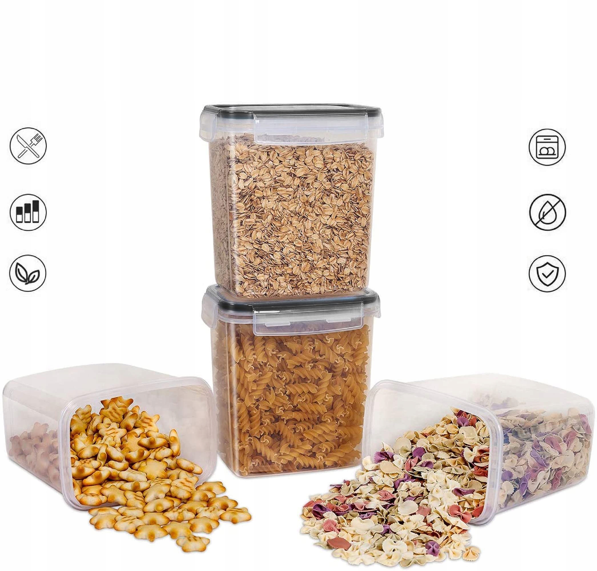 24x Pojemniki Na Żywność Organizer Zestaw Pojemnik 2,8l 2l 1,4l 0,8l Gratis