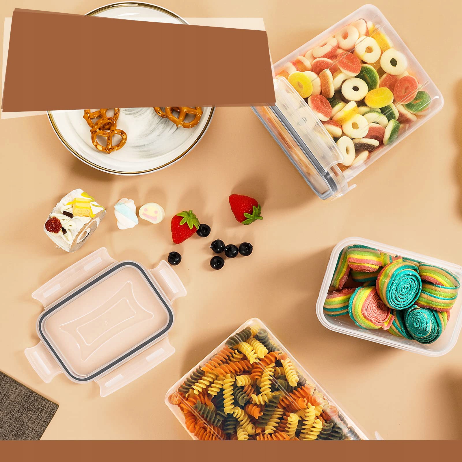 24x Pojemniki Na Żywność Organizer Zestaw Pojemnik 2,8l 2l 1,4l 0,8l Gratis