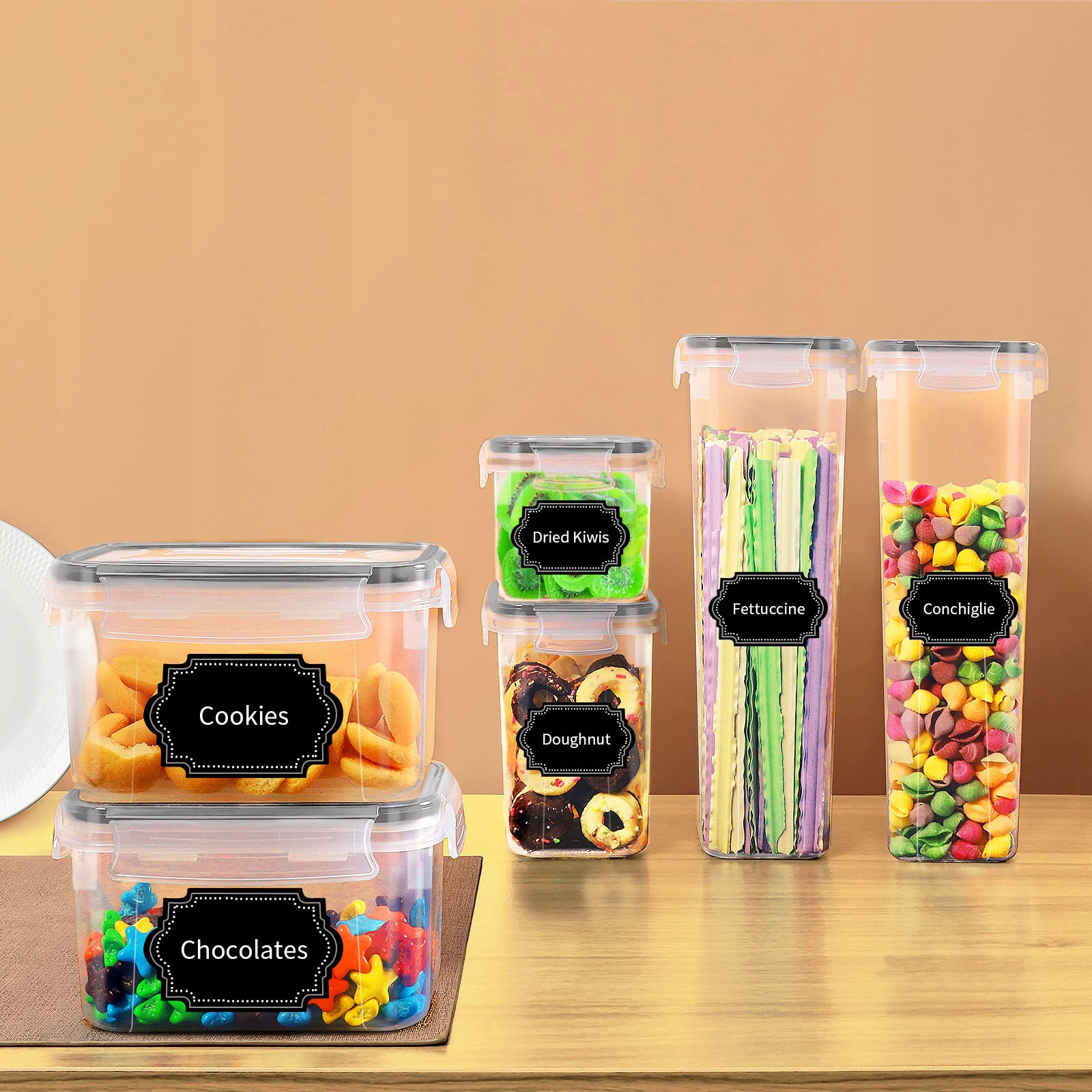 24x Pojemniki Na Żywność Organizer Zestaw Pojemnik 2,8l 2l 1,4l 0,8l Gratis