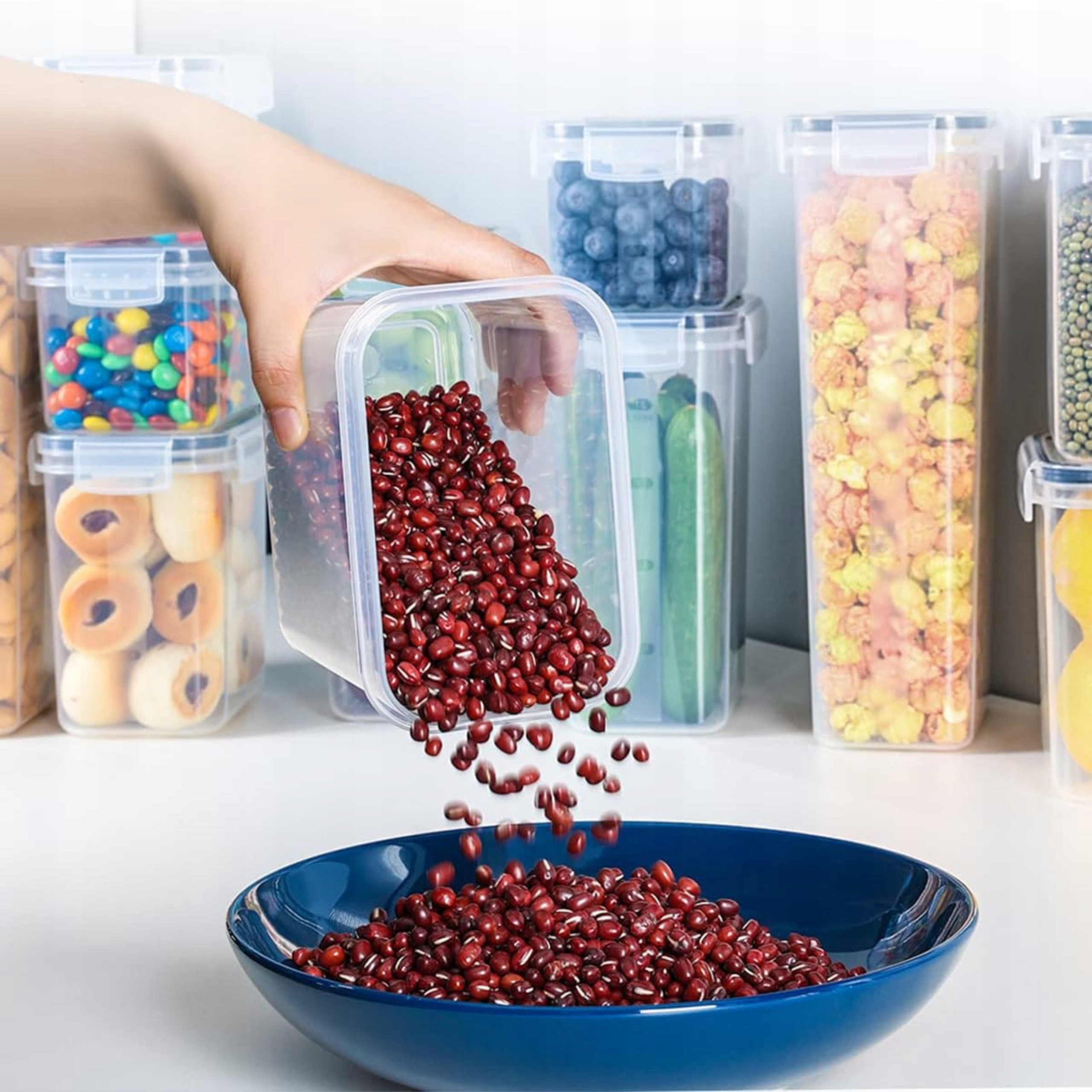 24x Pojemniki Na Żywność Organizer Zestaw Pojemnik 2,8l 2l 1,4l 0,8l Gratis