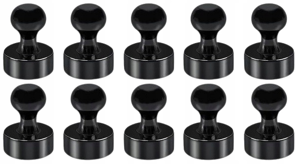 Magnes Na Lodówkę Neodymowy Do Tablicy Pinezka Magnesy Neodymowe Czarne X10