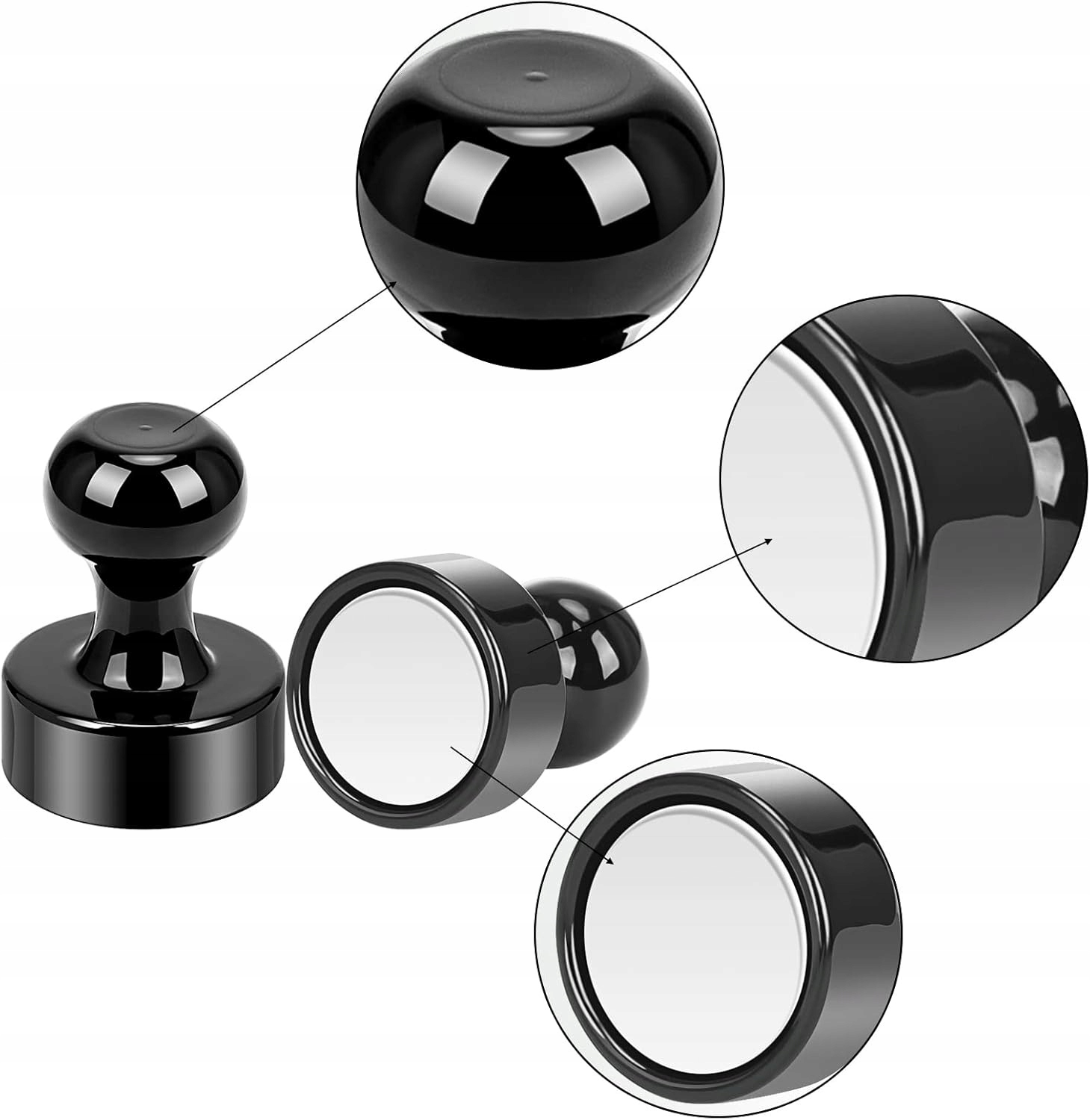 Magnes Na Lodówkę Neodymowy Do Tablicy Pinezka Magnesy Neodymowe Czarne X10