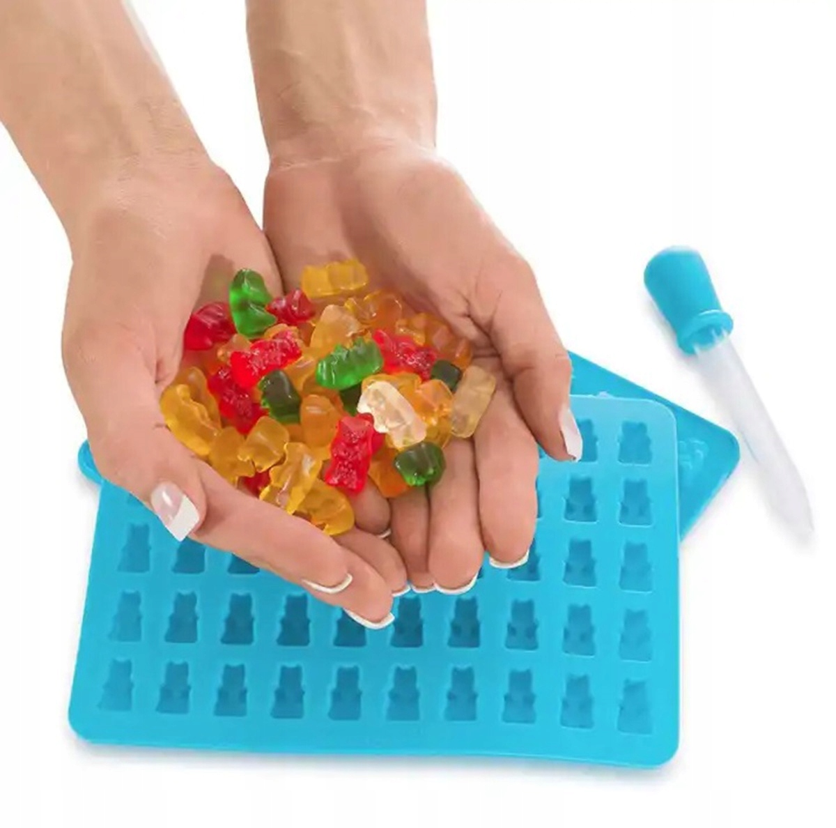 Foremka Silikonowa Na Żelki Misie Miśki Z Pipetą 50 Żelków Żelowe Misie