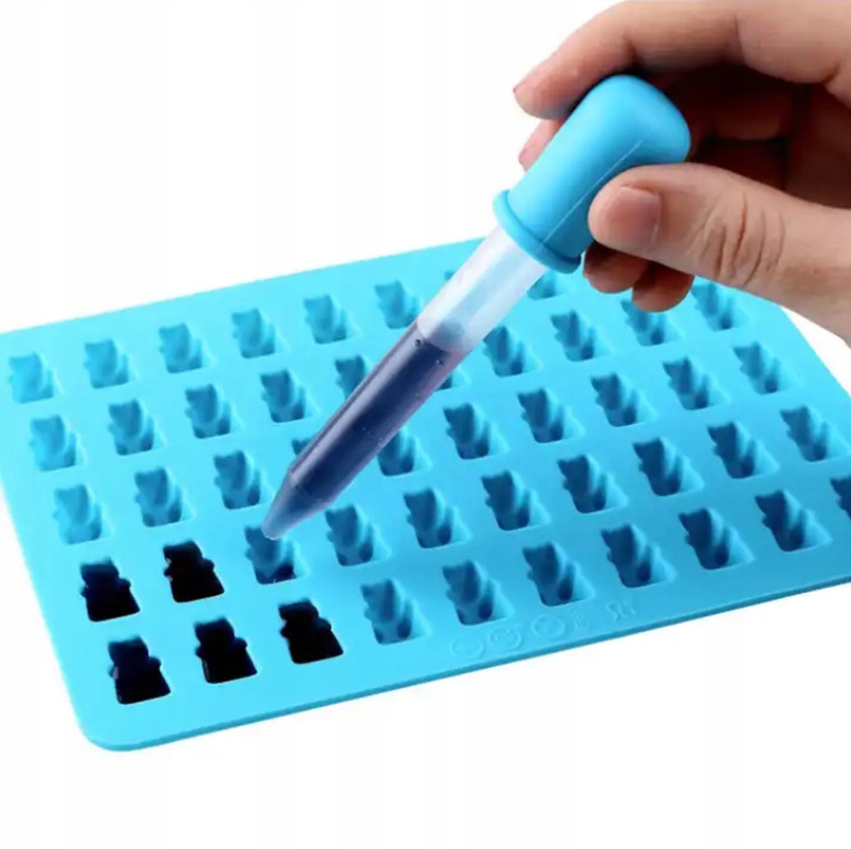 Foremka Silikonowa Na Żelki Misie Miśki Z Pipetą 50 Żelków Żelowe Misie