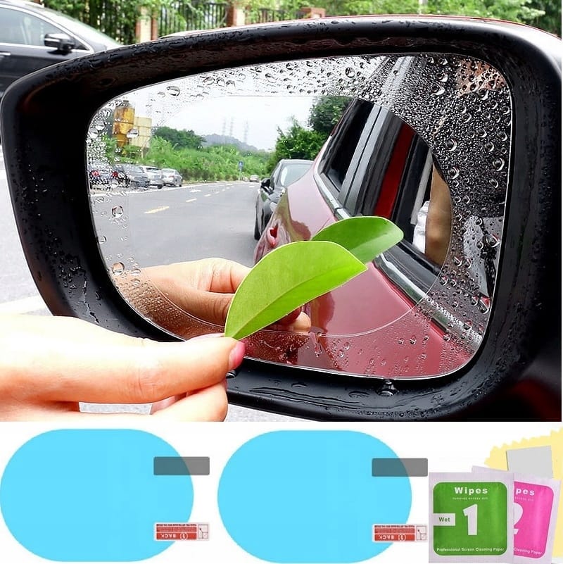 2x Nano Folia Naklejka Wodoodporna Na Lusterka Lusterko Deszcz Para Jakość