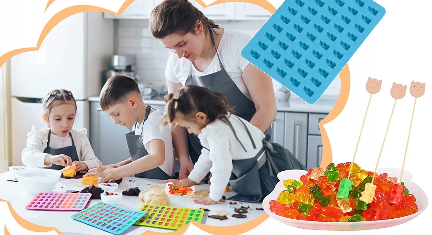 Foremka Silikonowa Na Żelki Misie Miśki Z Pipetą 50 Żelków Żelowe Misie