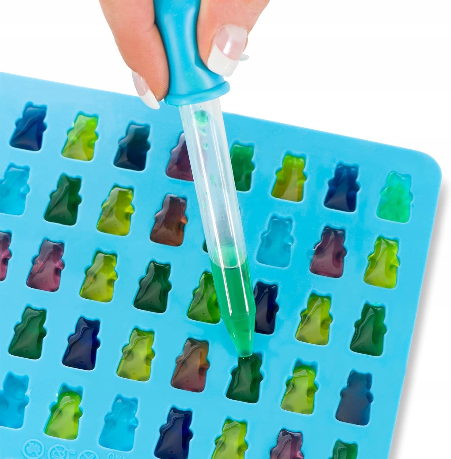 Foremka Silikonowa Na Żelki Misie Miśki Z Pipetą 50 Żelków Żelowe Misie