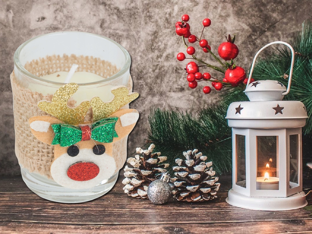 2x Świece Zapachowe W Szkle Świeczki Świeca Renifer Na Święta Prezent