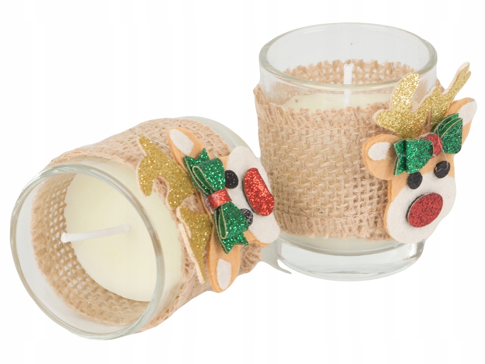 2x Świece Zapachowe W Szkle Świeczki Świeca Renifer Na Święta Prezent