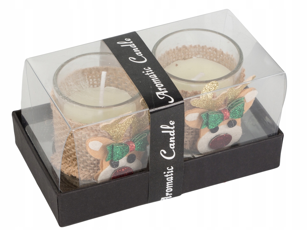 2x Świece Zapachowe W Szkle Świeczki Świeca Renifer Na Święta Prezent