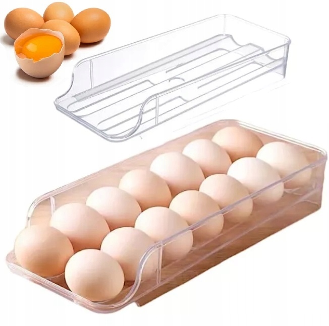 Pojemnik Organizer Na Jajka Do Lodówki Regał Półka Podajnik Podwójny