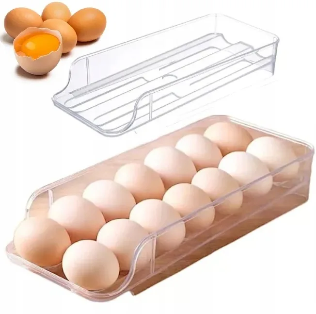 image-6231.jpeg Pojemnik Organizer Na Jajka Do Lodówki Regał Półka Podajnik Podwójny