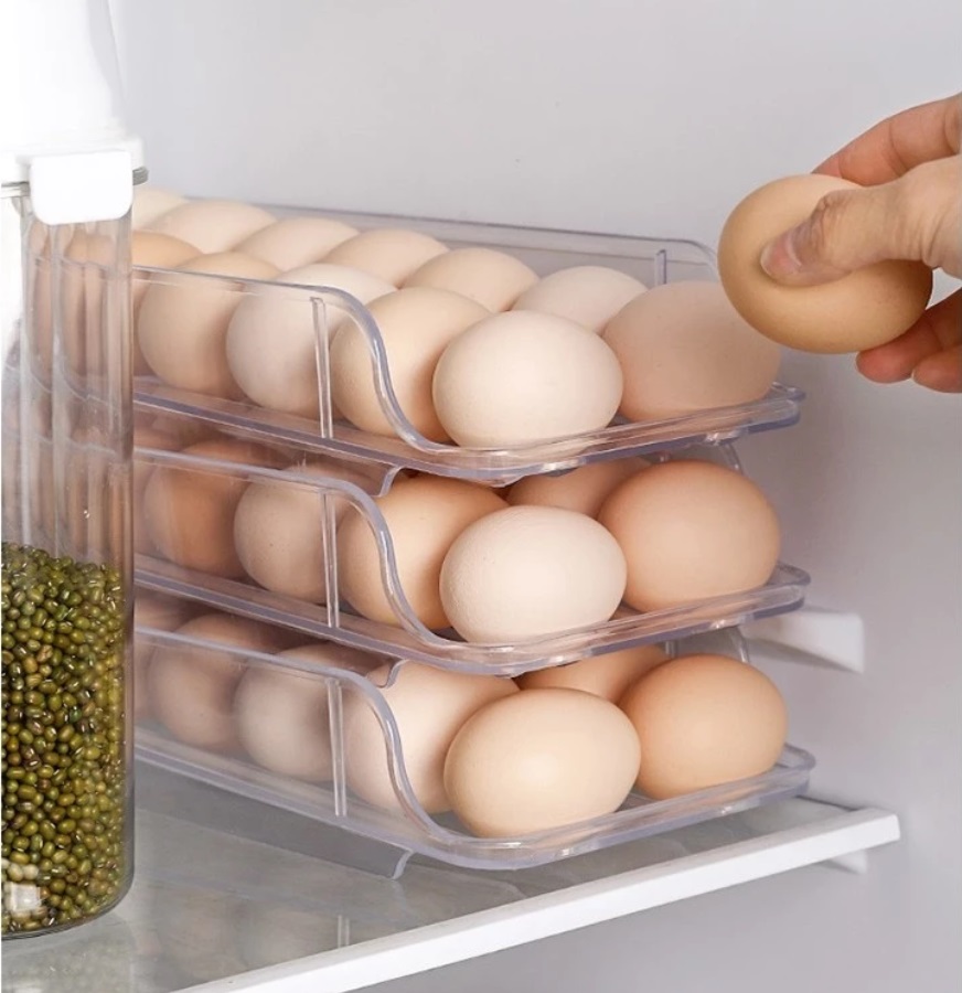 Pojemnik Organizer Na Jajka Do Lodówki Regał Półka Podajnik Podwójny