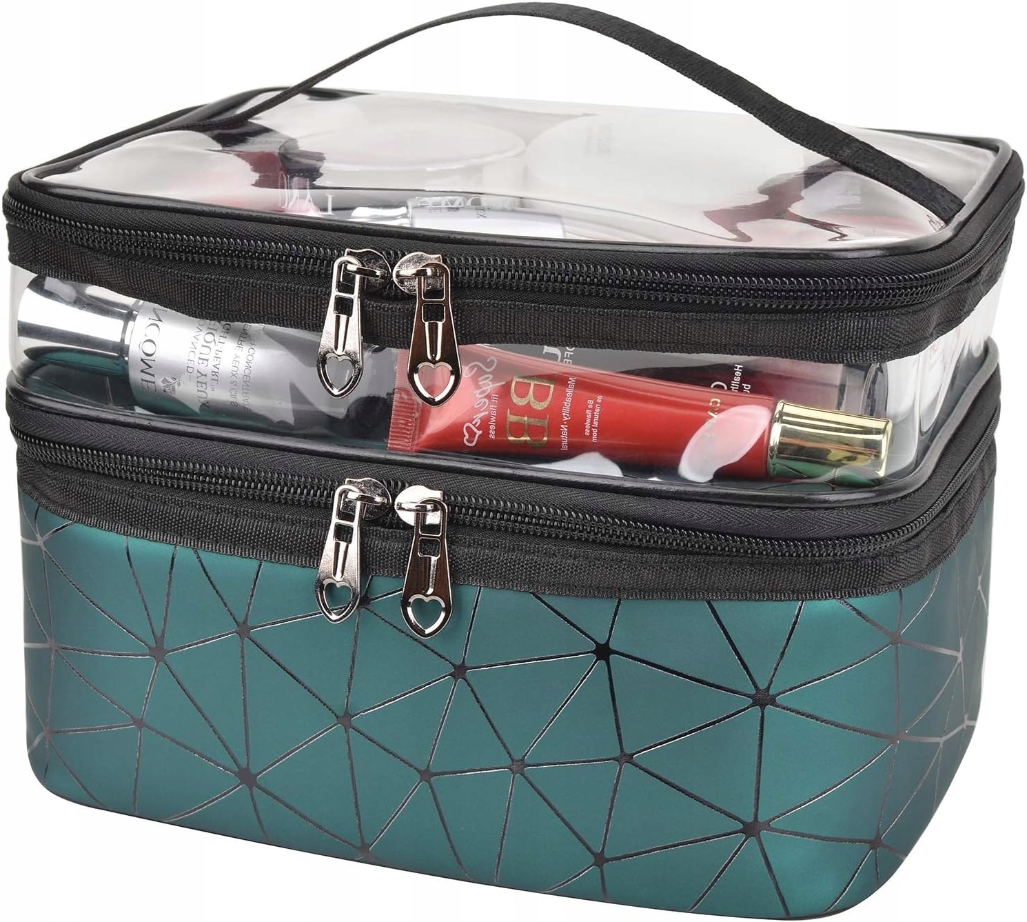 Kosmetyczka Damska Na Kosmetyki Kuferek Organizer Podróżny Saszetka Suwak