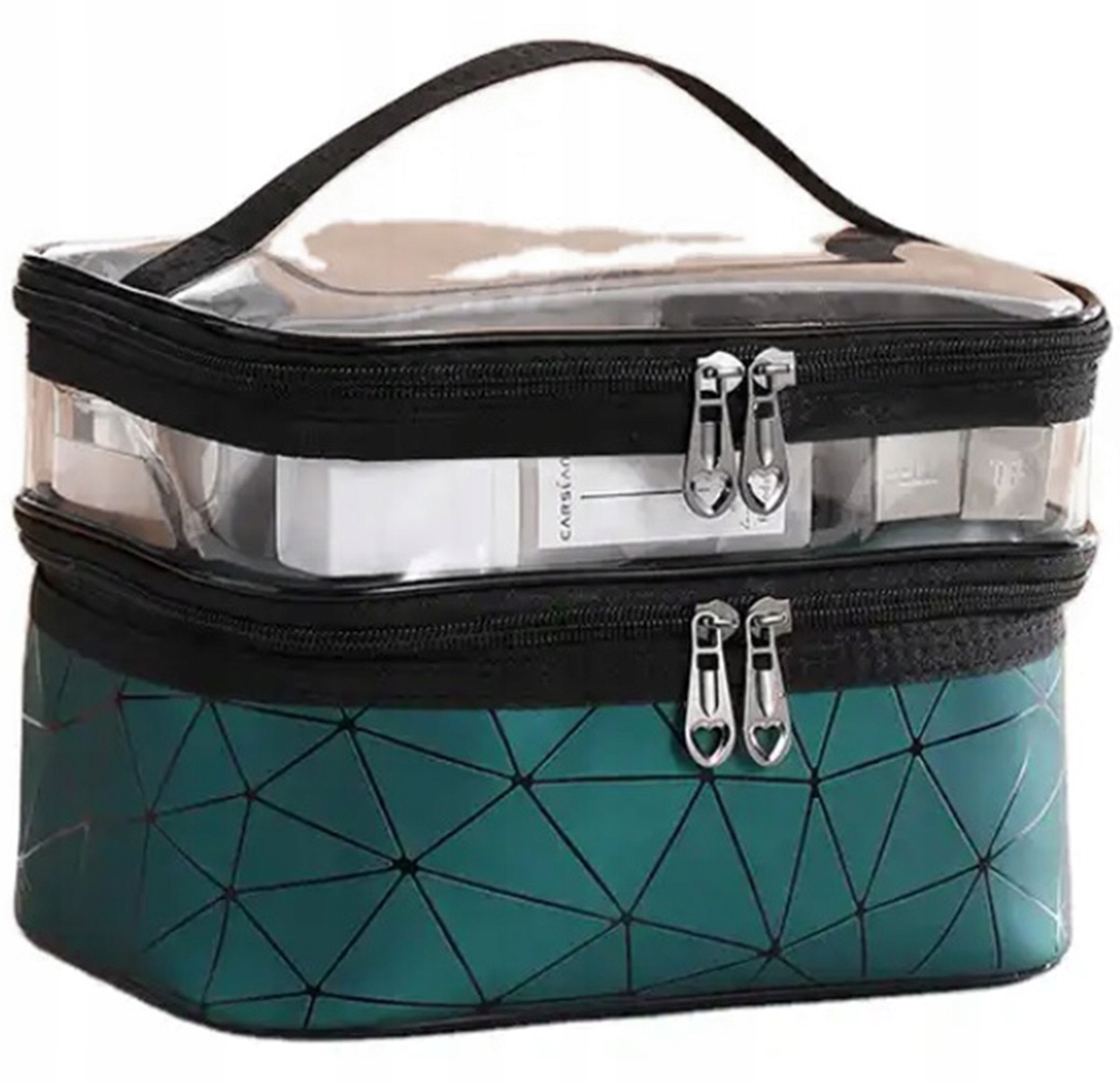 Kosmetyczka Damska Na Kosmetyki Kuferek Organizer Podróżny Saszetka Suwak