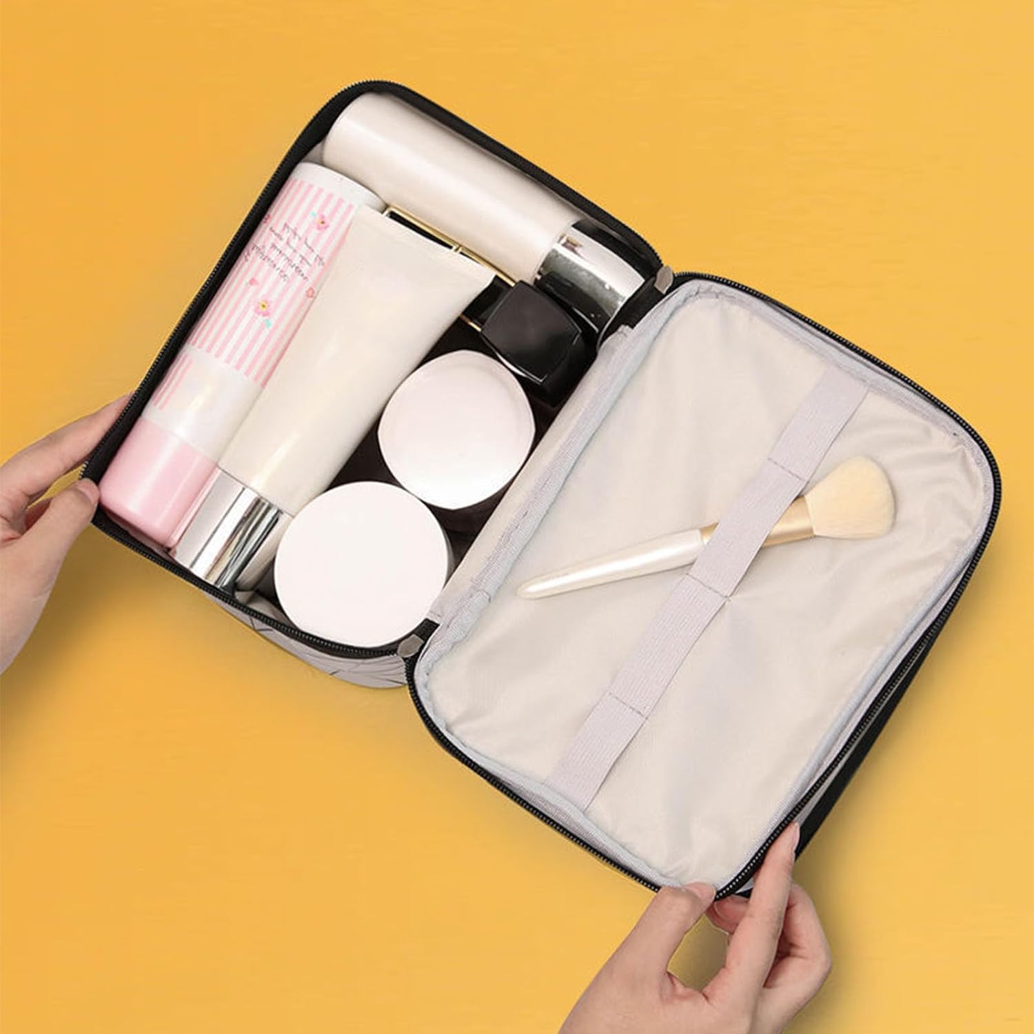 Kosmetyczka Damska Na Kosmetyki Kuferek Organizer Podróżny Saszetka Suwak