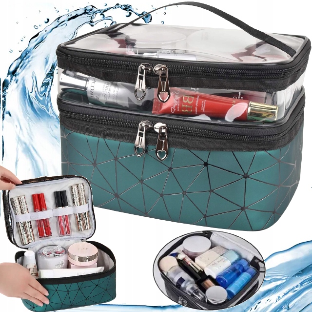 Kosmetyczka Damska Na Kosmetyki Kuferek Organizer Podróżny Saszetka Suwak