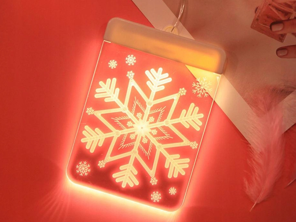 Witraż Led 3d Na Okno Drzwi Ozdoba Lampki Świąteczne Lampka Gwiazdka Led