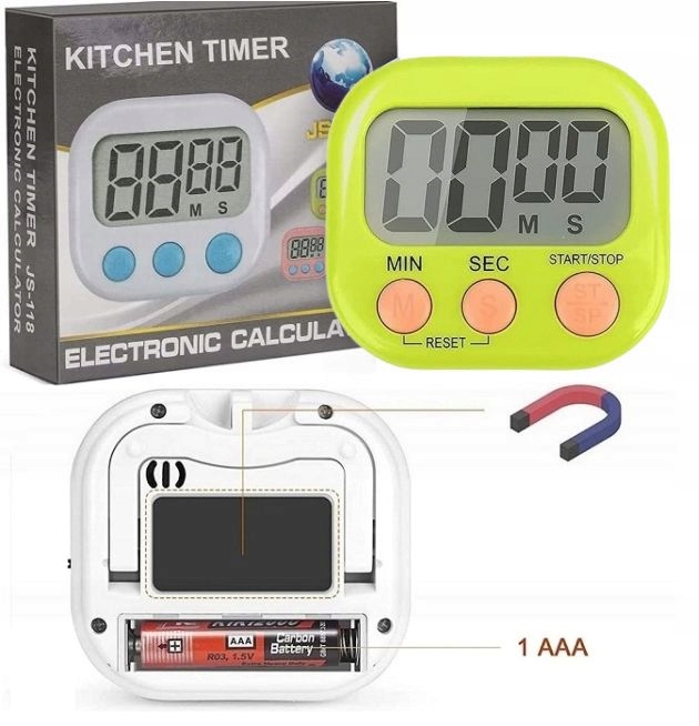 Minutnik Elektroniczny Kuchenny Na Lodówkę Magnes Cyfrowy Stoper Czasomierz