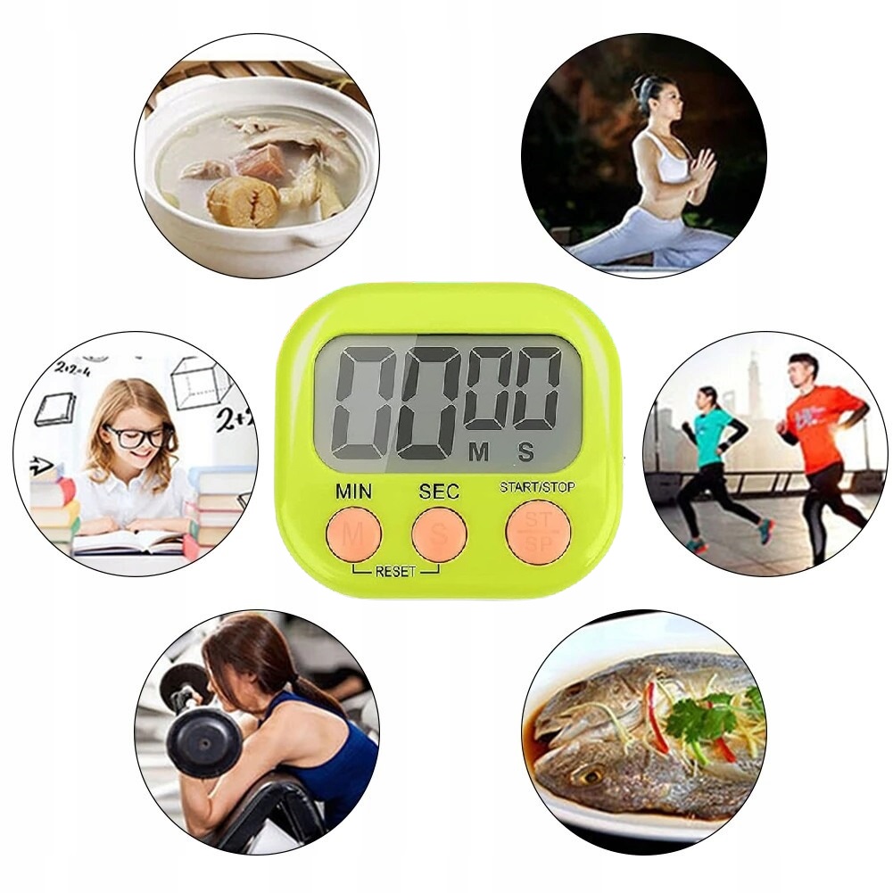 Minutnik Elektroniczny Kuchenny Na Lodówkę Magnes Cyfrowy Stoper Czasomierz