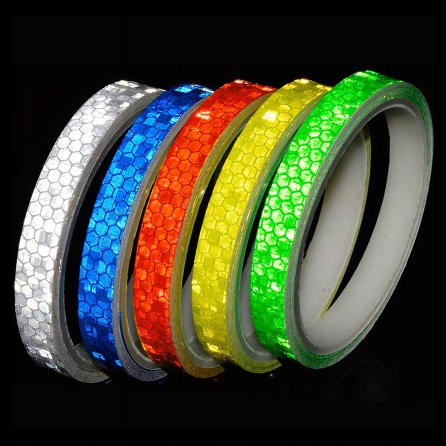 5x Taśma Odblasowa Samoprzylepna Odblask Naklejka Konturowa 1cm 8m 5 Sztuk