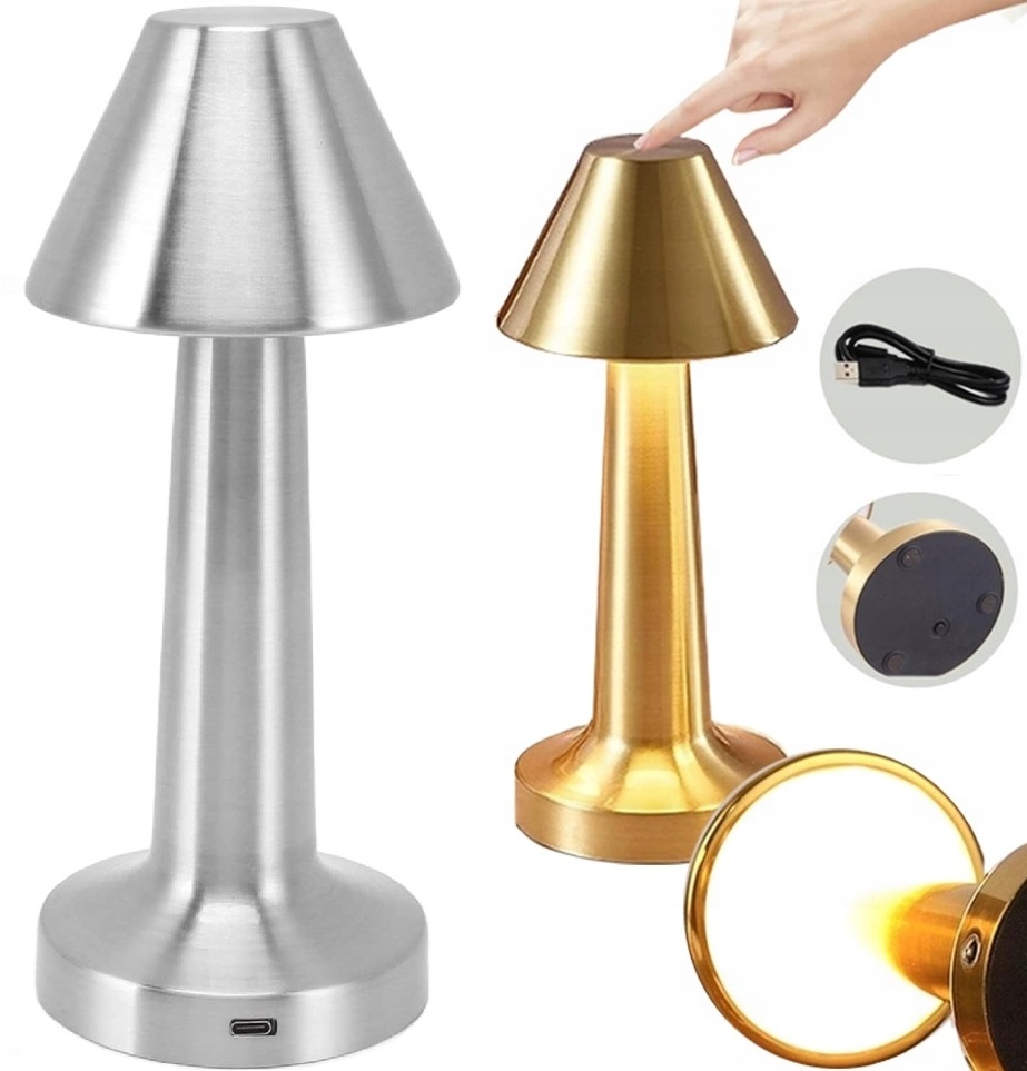 Bezprzewodowa Lampka Do Restauracji Hotelu Dotyk Led Grzybek 3 Tryby Nocna