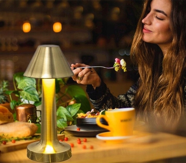 Bezprzewodowa Lampka Do Restauracji Hotelu Dotyk Led Grzybek 3 Tryby Nocna
